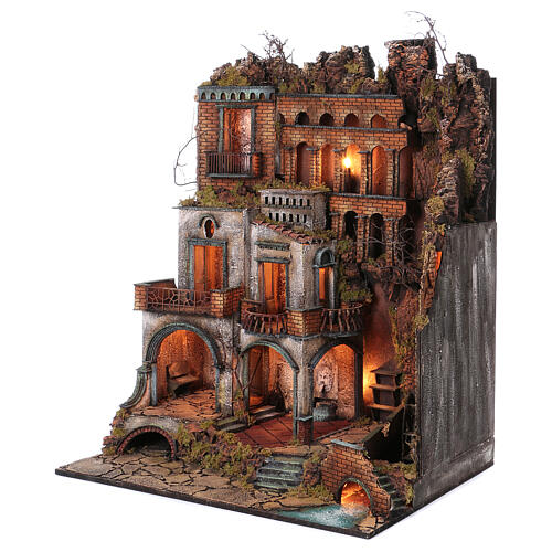 Ambientación pueblo modular completo templo belén Nápoles 10-14 cm 320x125x60 cm 2