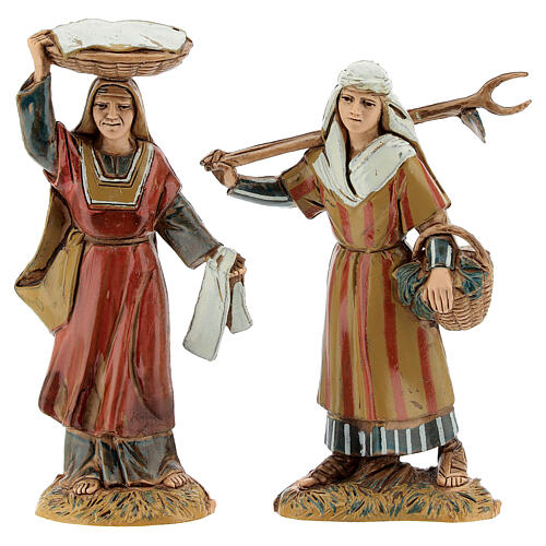 Whole Nativity setting, arabic village with Moranduzzo's figurines of 10 cm, fountain, 40x70x50 cm 11