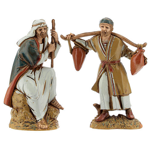 Whole Nativity setting, arabic village with Moranduzzo's figurines of 10 cm, fountain, 40x70x50 cm 13