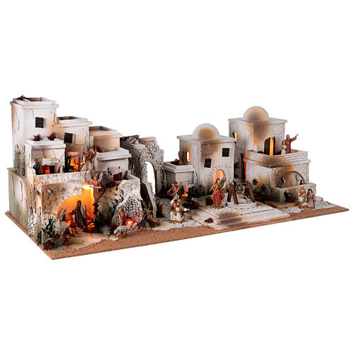 Belén completo palestino fuego fuente estatuas Moranduzzo 10 cm 35x95x45 3