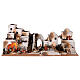 Palestinian Nativity Scene with fireplace, fountain for figurines of 10 cm 35x95x45 cm s1