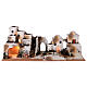 Palestinian Nativity Scene with fireplace, fountain for figurines of 10 cm 35x95x45 cm s9