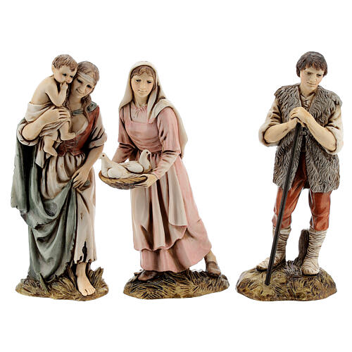 Village with fountain and prepared table 35x100x45 cm for Moranduzzo Nativity Scene with 12 cm characters 12