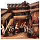 Village with fountain and prepared table 35x100x45 cm for Moranduzzo Nativity Scene with 12 cm characters s4