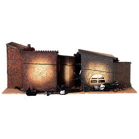 Village complet fontaine table dressée crèche Moranduzzo 12 cm 35x100x45 cm s9