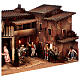 Presépio completo aldeia clássica com fontanário e mesa cheia figuras presépio Moranduzzo altura média 12 cm; medidas: 35x100x45 cm s7