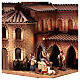 Aldeia casa octogonal e poço para presépio Moranduzzo com figuras altura média 10 cm; medidas: 50x70x45 cm s6
