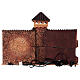 Aldeia casa octogonal e poço para presépio Moranduzzo com figuras altura média 10 cm; medidas: 50x70x45 cm s14