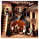 Complete nativity village octagonal house well Moranduzzo statues of 10 cm 50x70x45 cm s2