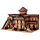 Complete nativity village octagonal house well Moranduzzo statues of 10 cm 50x70x45 cm s3
