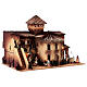 Complete nativity village octagonal house well Moranduzzo statues of 10 cm 50x70x45 cm s5