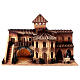 Complete nativity village octagonal house well Moranduzzo statues of 10 cm 50x70x45 cm s13