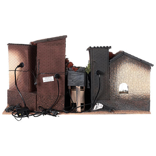 Borgo completo ponte fontana statue presepe Moranduzzo 10 cm 45x80x45 cm 16