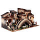 Nativity setting, hamlet with bridge and waterfall, for 10 cm figurines, 45x80x45 cm s10