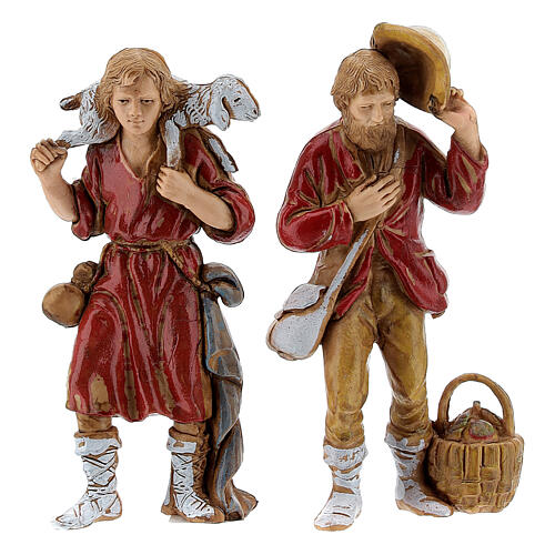 Mieścina z wieżą, domem i kościołem, z kompletem figurek szopki Moranduzzo 8 cm, 50x70x45 cm 10