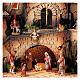 Nativity Scene setting with church and Moranduzzo 8 cm characters 40x70x40 cm s2
