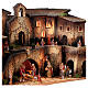 Pueblo belén clásico completo con iglesia estatuas Moranduzzo 8 cm 40x70x40 cm s4