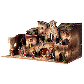 Village crèche classique complète avec église santons Moranduzzo 8 cm 40x70x40 cm s3