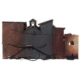Village crèche classique complète avec église santons Moranduzzo 8 cm 40x70x40 cm s15