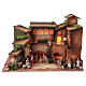 Nativity village with porch, clock tower and fountain, Moranduzzo's characters of 8 cm, 40x60x40 cm s1