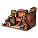 Nativity village with porch, clock tower and fountain, Moranduzzo's characters of 8 cm, 40x60x40 cm s5