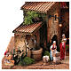 Nativity village with porch, clock tower and fountain, Moranduzzo's characters of 8 cm, 40x60x40 cm s12