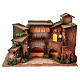 Nativity village with porch, clock tower and fountain, Moranduzzo's characters of 8 cm, 40x60x40 cm s15