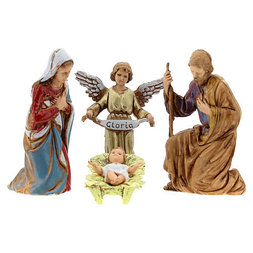 Nativity village with porch, clock tower and fountain for characters of 8 cm, 40x60x40 cm 8