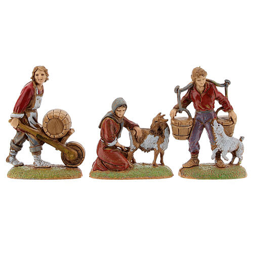 Nativity village with porch, clock tower and fountain for characters of 8 cm, 40x60x40 cm 12