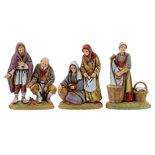 Nativity village with porch, clock tower and fountain for characters of 8 cm, 40x60x40 cm 13
