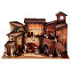 Nativity village with porch, clock tower and fountain for characters of 8 cm, 40x60x40 cm s1