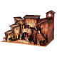 Nativity village with porch, clock tower and fountain for characters of 8 cm, 40x60x40 cm s3