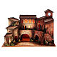 Nativity village with porch, clock tower and fountain for characters of 8 cm, 40x60x40 cm s7
