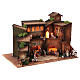 Nativity village with porch, clock tower and fountain for characters of 8 cm, 40x60x40 cm s10