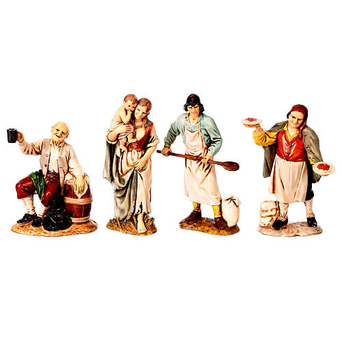 Nativity Scene with oven, fountain and 12 cm Moranduzzo's characters 40x95x45 cm 11