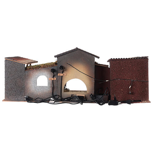Nativity Scene with oven, fountain for 12 cm figurines 40x95x45 cm 15