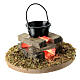 Fire with pot and light 3,5V 5x5 cm for Nativity Scene with 12 cm characters s1