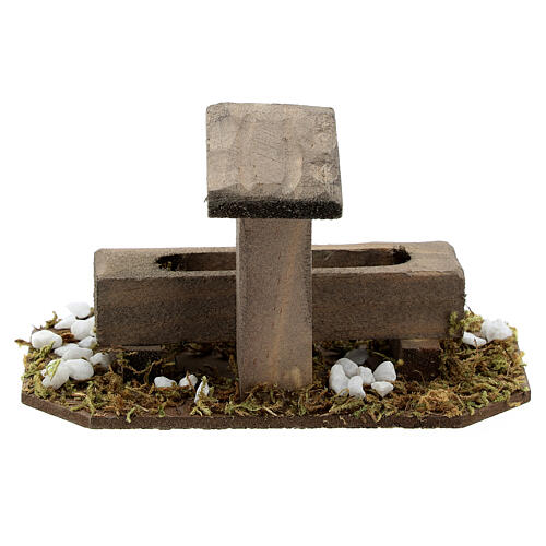 Fake wood fountain 10x10x5 cm for Nativity Scene with 14-16 cm characters 4