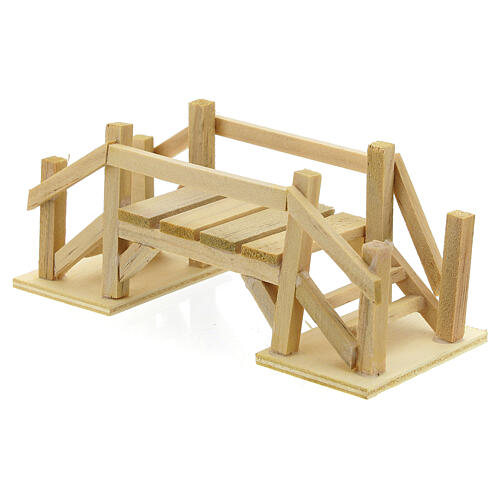 Ponte de madeira em miniatura para presépio com figuras de altura média 14-16 cm, medidas: 12x5x5,5 cm 2