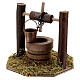 Brunnen Flaschenzug Eimer beweglich dunkles Holz Krippe, 10 cm s3