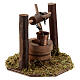 Dark wood well with moving bucket and pulley for Nativity Scene with 10 cm characters s2