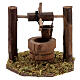 Miniature well pulley movable bucket dark wood for 10 cm nativity s4