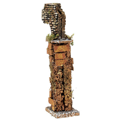 Cork column with half arch 25x15x5 cm for Nativity Scene with 14 cm characters 4