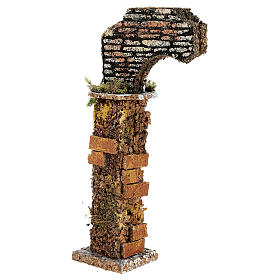Miniature semi arch column in cork 25x15x5 cm nativity 14 cm