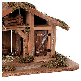 Stajenka drewniana do szopki, 20x45x20 cm, do figurek 8 cm, styl nordycki
