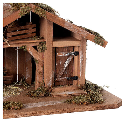 Stajenka drewniana do szopki, 20x45x20 cm, do figurek 8 cm, styl nordycki 2