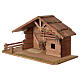 Nordic nativity stable wood manger straw 30x60x30 cm for 12 cm figurines s3