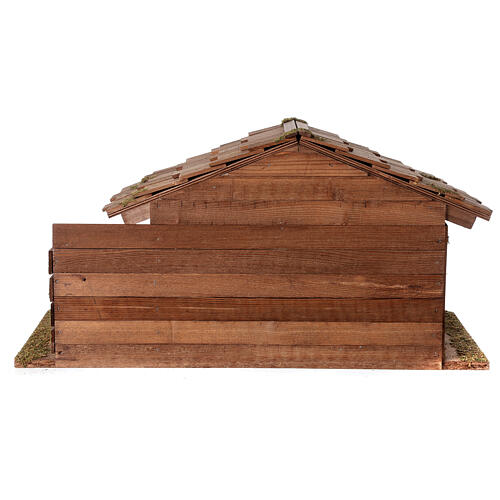 Wood stable, Nordic style, 35x60x30 cm, for Nativity Scene characters of 12 cm 5