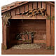 Nordic style wooden stable for nativity scene 35x60x30 cm for 12 cm figures s2