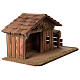 Nordic style wooden stable for nativity scene 35x60x30 cm for 12 cm figures s4